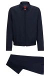 Hugo Boss Modern-fit Suit In Performance-stretch Cloth In Dark Blue