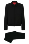 Hugo Boss Modern-fit Suit In Performance-stretch Structured Canvas In Black