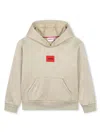 Hugo Boss Monogram-pattern Hoodie In Neutrals