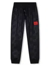 Hugo Boss Monogram-pattern Track Pants In Black