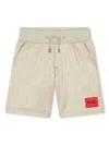 Hugo Boss Monogram-pattern Track Shorts In Neutrals