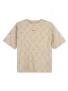 Hugo Boss Monogram-print Cotton T-shirt In Neutrals