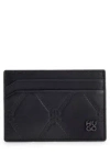 Hugo Boss Nappa-leather Card Holder With Stacked Logos In Black