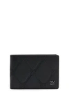 Hugo Boss Nappa-leather Wallet With All-over Stacked Logos In Black