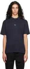 HUGO NAVY BONDED POLO