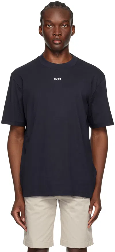 Hugo Boss Navy Bonded T-shirt In 405-dark Blue