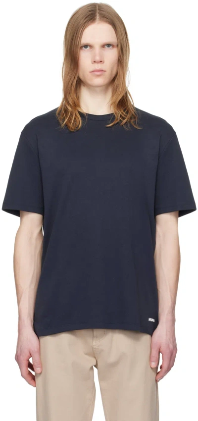 Hugo Navy Bonded T-shirt In 406-dark Blue