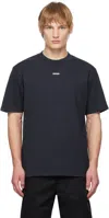 Hugo Boss Relaxed-fit T-shirt In Stretch Cotton With Logo Print In 405-dark Blue