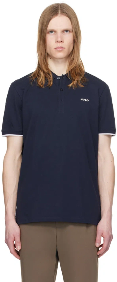 Hugo Navy Slim-fit Polo In 406-dark Blue