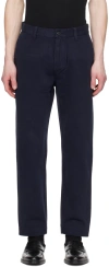 HUGO NAVY TAPERED-FIT TROUSERS