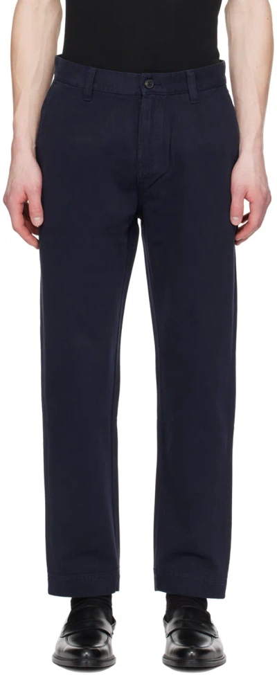 Hugo Navy Tapered-fit Trousers In 405-dark Blue