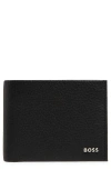 Hugo Boss Hugo New Crosstown Leather Bifold Wallet In Black