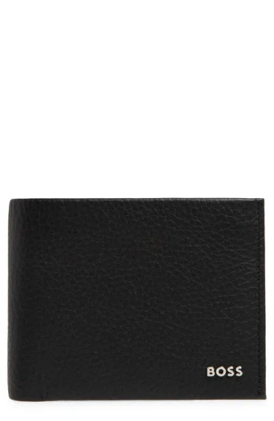 Hugo Boss Hugo New Crosstown Leather Bifold Wallet In Black