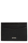 Hugo Boss Hugo New Crosstown Money Clip Leather Card Case In Black
