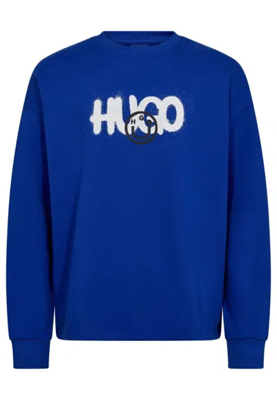Hugo Boss Hugo Nimaylong Sweatshirt In Blu