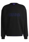 Hugo Boss Cotton-terry Loose-fit Sweatshirt With Stitched Logo In Black