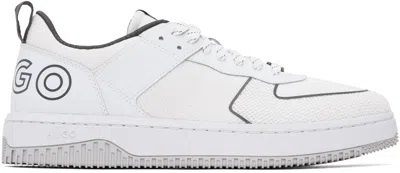 Hugo Off-white Mixed-material Trainers In 120-open White