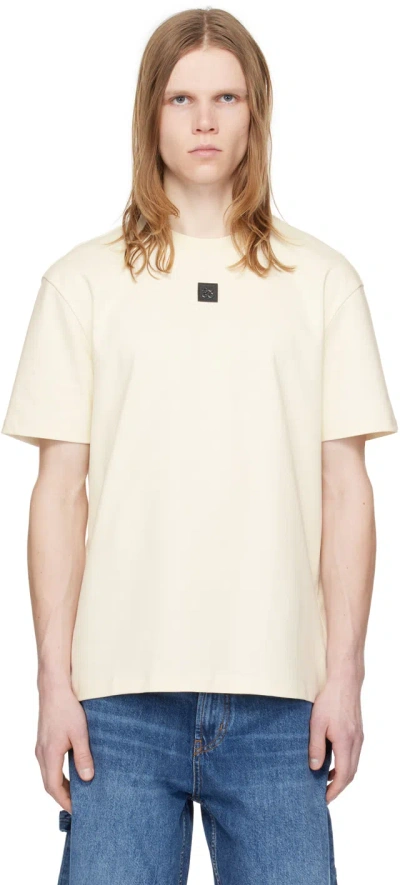 Hugo Off-white Patch T-shirt In 121-open White