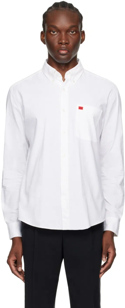 Hugo Off-white Pocket Shirt In 199-open White