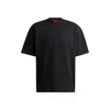 Hugo Boss Oversize-fit All-gender T-shirt In Cotton With Logo Label In Black
