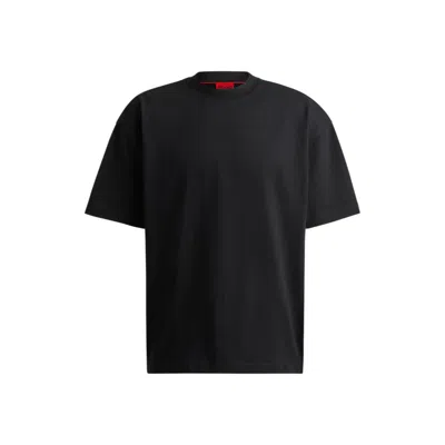 Hugo Boss Oversize-fit All-gender T-shirt In Cotton With Logo Label In Black