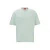 Hugo Boss Oversize-fit All-gender T-shirt In Cotton With Logo Label In Green
