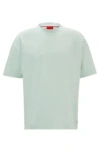 Hugo Boss Oversize-fit All-gender T-shirt In Cotton With Logo Label In Light Green