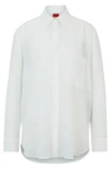 HUGO OVERSIZE-FIT BLOUSE IN SOFT SEERSUCKER WITH POINT COLLAR