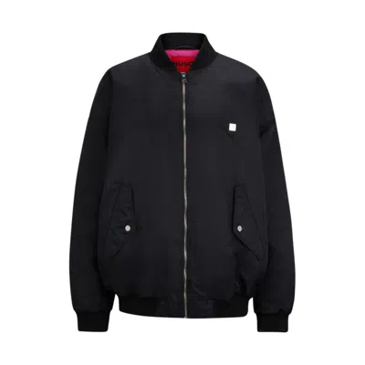 Hugo Boss Flesiane Oversized Bomber Jacket In Black