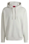 Hugo Boss Oversize-fit Hoodie In Cotton Terry With Tonal Logo In White
