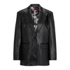 Hugo Boss Oversize-fit Jacket In Faux Leather With Snake Print In Black