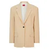 Hugo Boss Oversize-fit Jacket In Stretch Fabric With Single Button In Beige