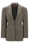 Hugo Boss Oversized-fit Jacket In Striped Stretch Fabric In Patterned