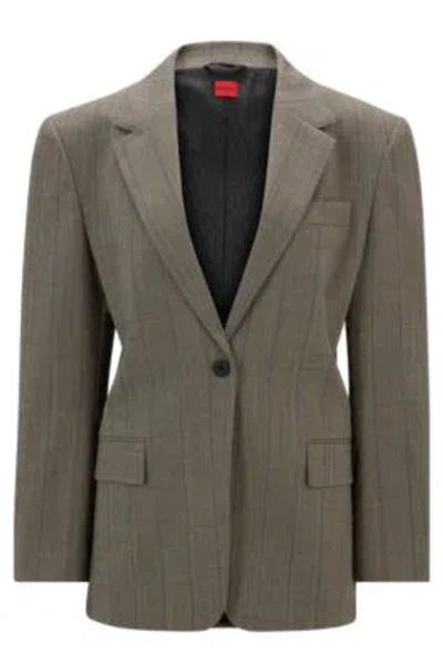 HUGO BOSS OVERSIZE-FIT JACKET IN STRIPED STRETCH FABRIC
