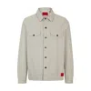 Hugo Boss Oversize-fit Overshirt In Cotton Gabardine In Grey