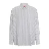 Hugo Boss Oversize-fit Shirt In Striped Cotton Poplin In White