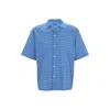 Hugo Boss Oversize-fit Shirt With Print In Blue
