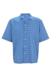 Hugo Boss Oversize-fit Shirt With Print In Light Blue
