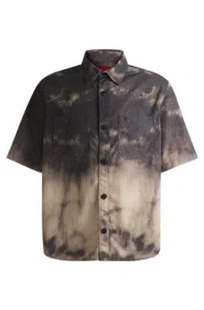 HUGO BOSS OVERSIZE-FIT SHIRT WITH TIE-DYE PRINT