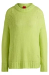 Hugo Boss Oversize-fit Sweater In Wool In Yellow