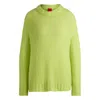 Hugo Boss Oversize-fit Sweater In Wool In Yellow