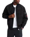 Hugo Boss X Rb Water-repellent Bomber Jacket With Grid Quilting In Black