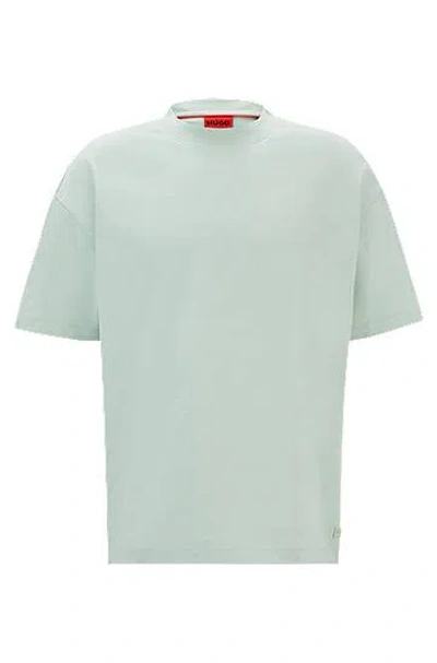 Hugo Boss Oversized-fit All-gender T-shirt In Cotton With Logo Label In Green