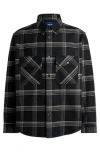 Hugo Boss Oversized-fit Shirt In Glen-check Cotton Twill In Black