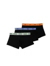 Hugo Boss Three-pack Of Stretch-cotton Trunks With Logo Waistbands In Multicolour