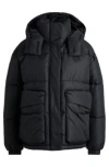 Hugo Boss Padded Jacket With Detachable Hood In Black