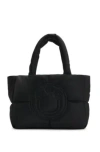 Hugo Boss Padded Tote Bag With Smiley-face Logo In Black