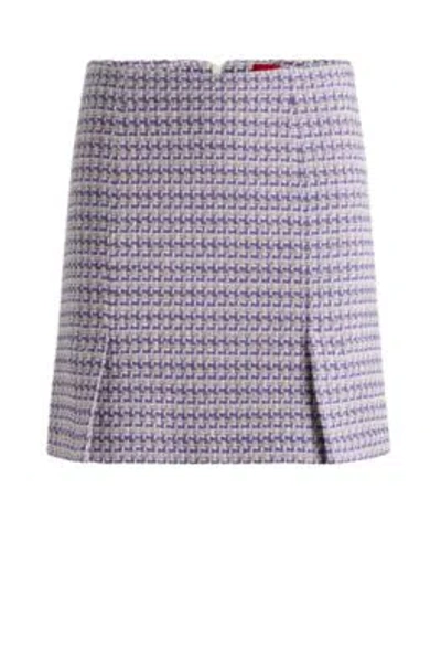 Hugo Patterned Mini Skirt In A Cotton Blend