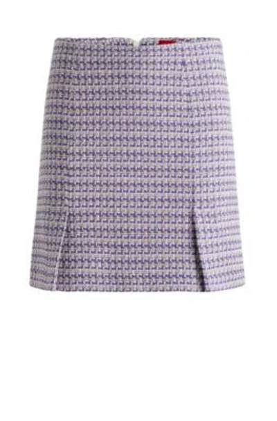 Hugo Boss Patterned Mini Skirt In A Cotton Blend