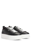 Hugo Boss Platform-sole Trainers With Logo Flag And Signature Details In Black